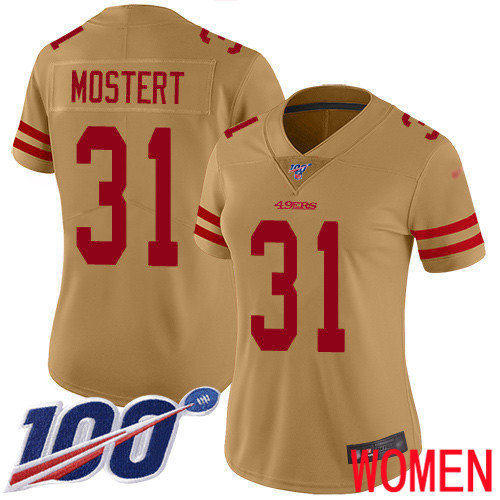 San Francisco 49ers Limited Gold Women Raheem Mostert NFL Jersey 31 100th Season Vapor Untouchable